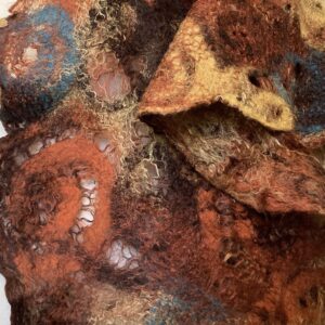 ‘Gold & Turquoise Lacy Cowl’