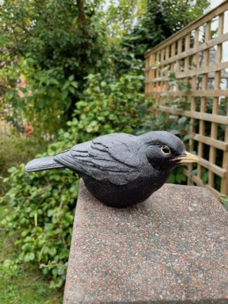 Stoneware Blackbird Sculpture