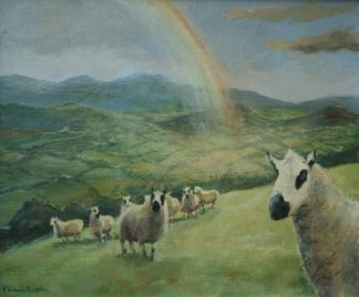 'Kerry Sheep, Rainbow & Pen-Y-Fan'
