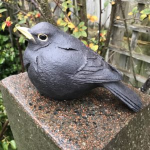 Stoneware Blackbird Sculpture