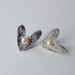 Silver Heart and Pearl Studs