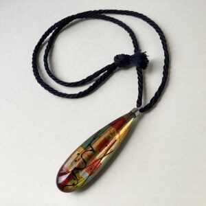 ‘Yellow & Red Long Drop Necklace ’