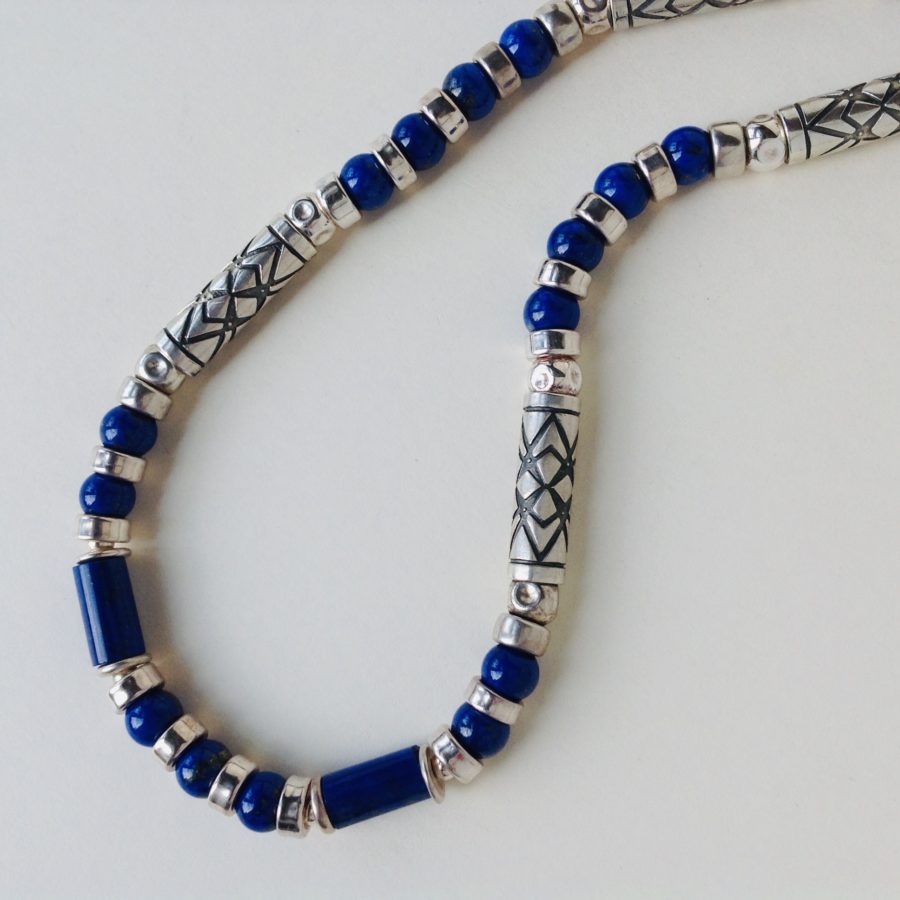 Chunky Blue Statement Necklace, Chunky Blue Gemstone Statement Necklace  A186 – Making a Statement Jewellery UK