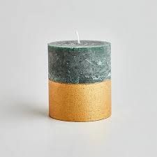 Winter Thyme Gold Dipped Candle