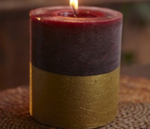 Sandalwood Gold Dipped Candle