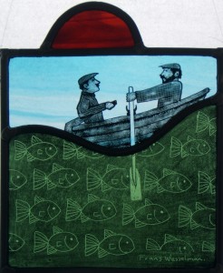 Stained Glass Panel Rowers