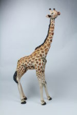 Stoneware giraffe sculpture