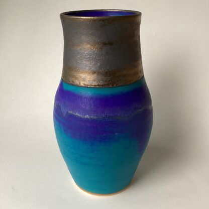 Large Blue Copper Oxide Vase