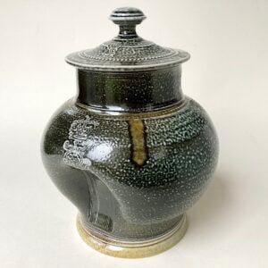 Green Grey Saltglaze Lidded Jar