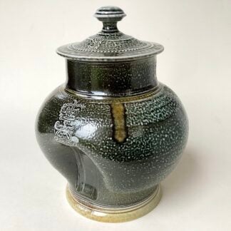 Green Grey Saltglaze Lidded Jar
