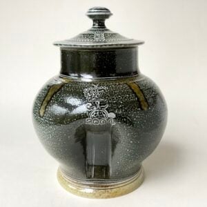 Green Grey Saltglaze Lidded Jar