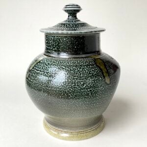 Green Grey Saltglaze Lidded Jar