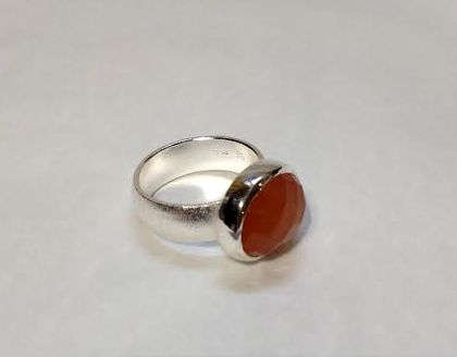 Silver ring with Orange Moonstone - Old Chapel Gallery