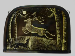 Stained Glass Panel The Golden Stag