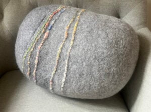 ‘Mid Grey Felt Pebble Cushion’