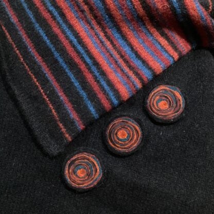 ‘Black Spices Stripy Collared Sweater’