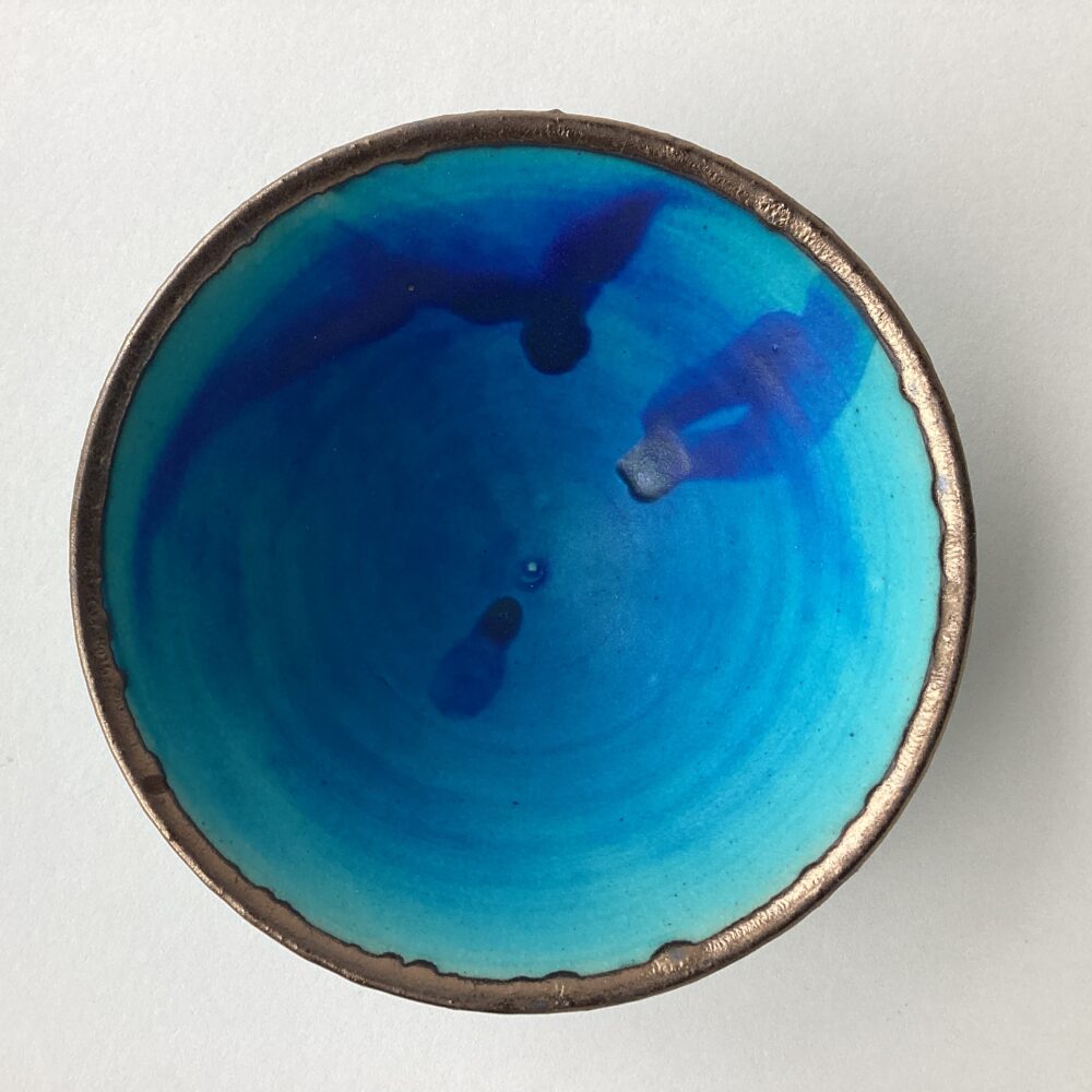 Tiny Stoneware Copper Oxide Dish