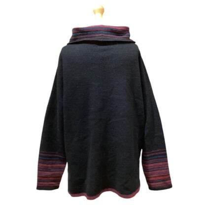 ‘Black Spices Stripy Collared Sweater’