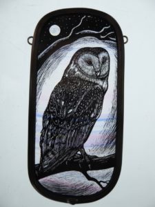 Stained Glass Panel Barn Owl
