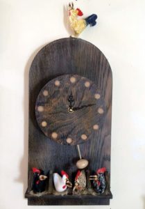 Carved Wood Egg Timer Clock
