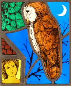 Stained Glass Owl panel