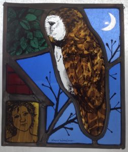 Stained Glass Owl panel