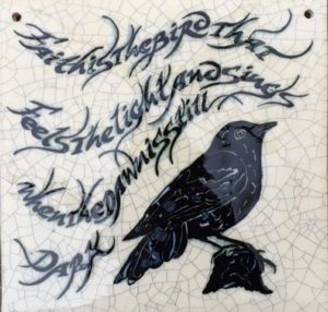Raku Blackbird Tile