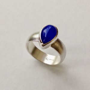 Silver and Blue Agate Ring