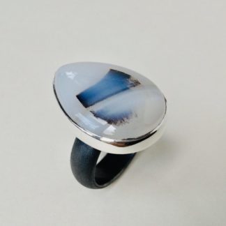 Oxidised Silver Ring with Agate
