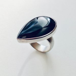 Silver and Black Onyx ring