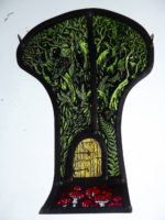 Stained Glass Panel Tree of Moths & Magic
