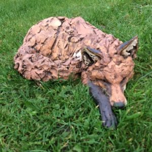 Stoneware Fox Sculpture
