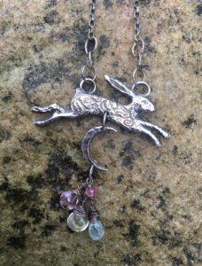 Large Silver Hare Pendant