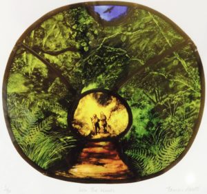 Print of stained glass panel - Woods
