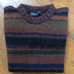 Pure Wool Unisex Stripy Sweater Autumn