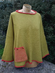 'Calypso' Tunic Sweater in sap/flame