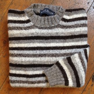 'Sepia/Stone'  Striped Wool  Sweater