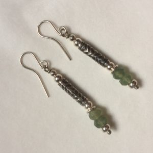 Silver and Prehnit drop earrings