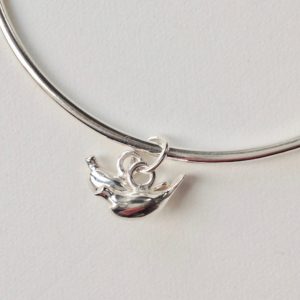 Silver Love Birds Bangle