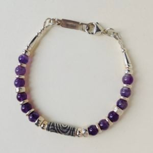 Amethyst and Silver Bracelet