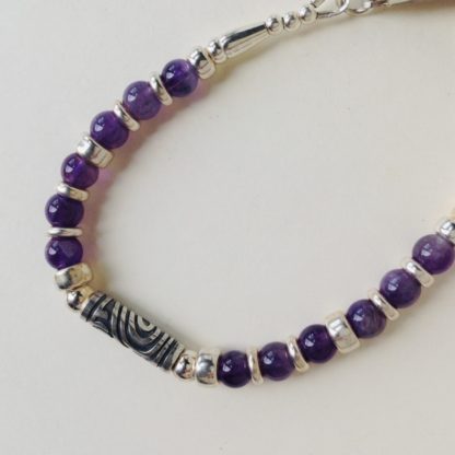 Amethyst and Silver Bracelet