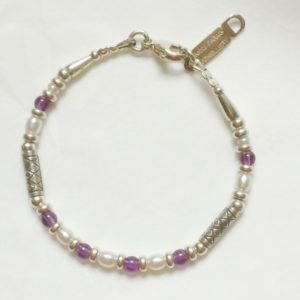 Silver, Pearl and Amethyst Bracelet