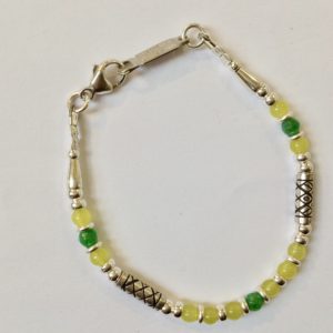 Silver, Aventurine and Serpentine Bracelet