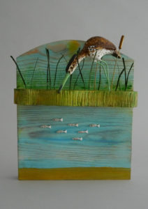 'Bittern in the Reeds' Carved Wood