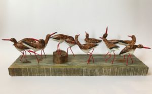 Hand Carved Wooden sculpture Red Shanks