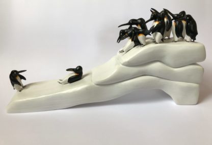 Hand Carved wooden sculpture Penguins....