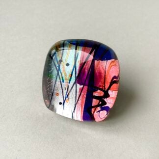 'Square Pebble Acrylic Ring'