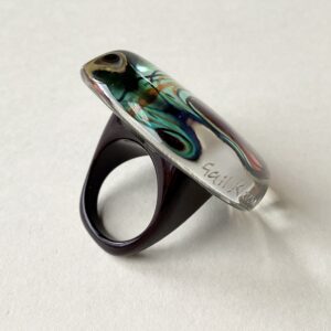 'Square Pebble Acrylic Ring'