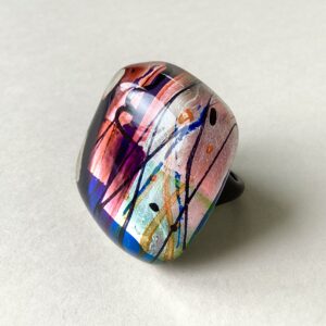 'Square Pebble Acrylic Ring'