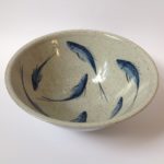 Stoneware Blue Fishes Bowl